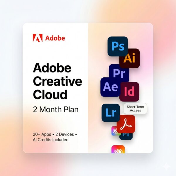 Adobe Creative Cloud All Apps Commercial Licence 2 month plan