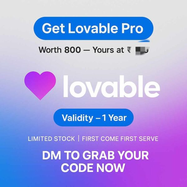 🎯 𝐋𝐨𝐯𝐚𝐛𝐥𝐞 𝐃𝐞𝐯 𝐏𝐫𝐨 – 𝟏 𝐘𝐞𝐚𝐫 𝐒𝐮𝐛𝐬𝐜𝐫𝐢𝐩𝐭𝐢𝐨𝐧