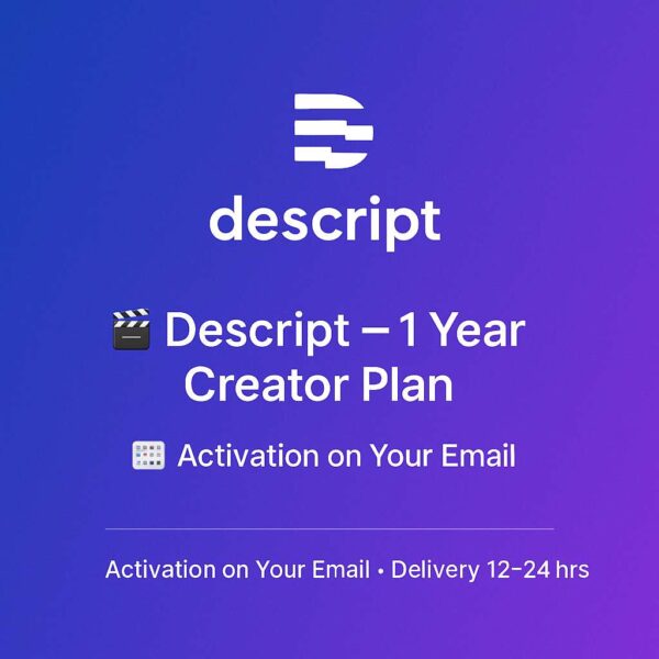 Descript – Creator Plan (1 Year)