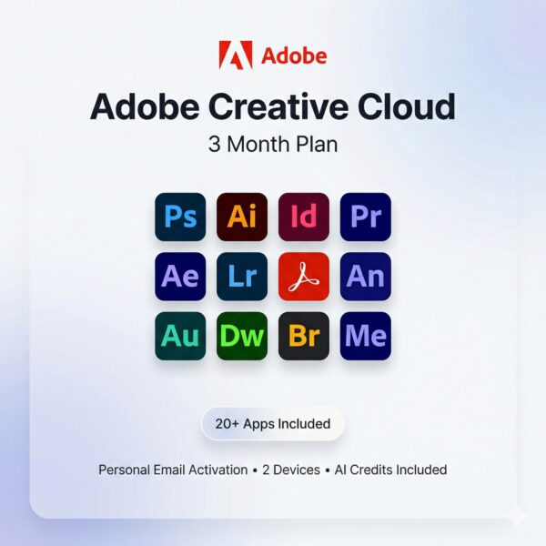 Adobe Creative Cloud – 3 Month Plan (Personal Email)