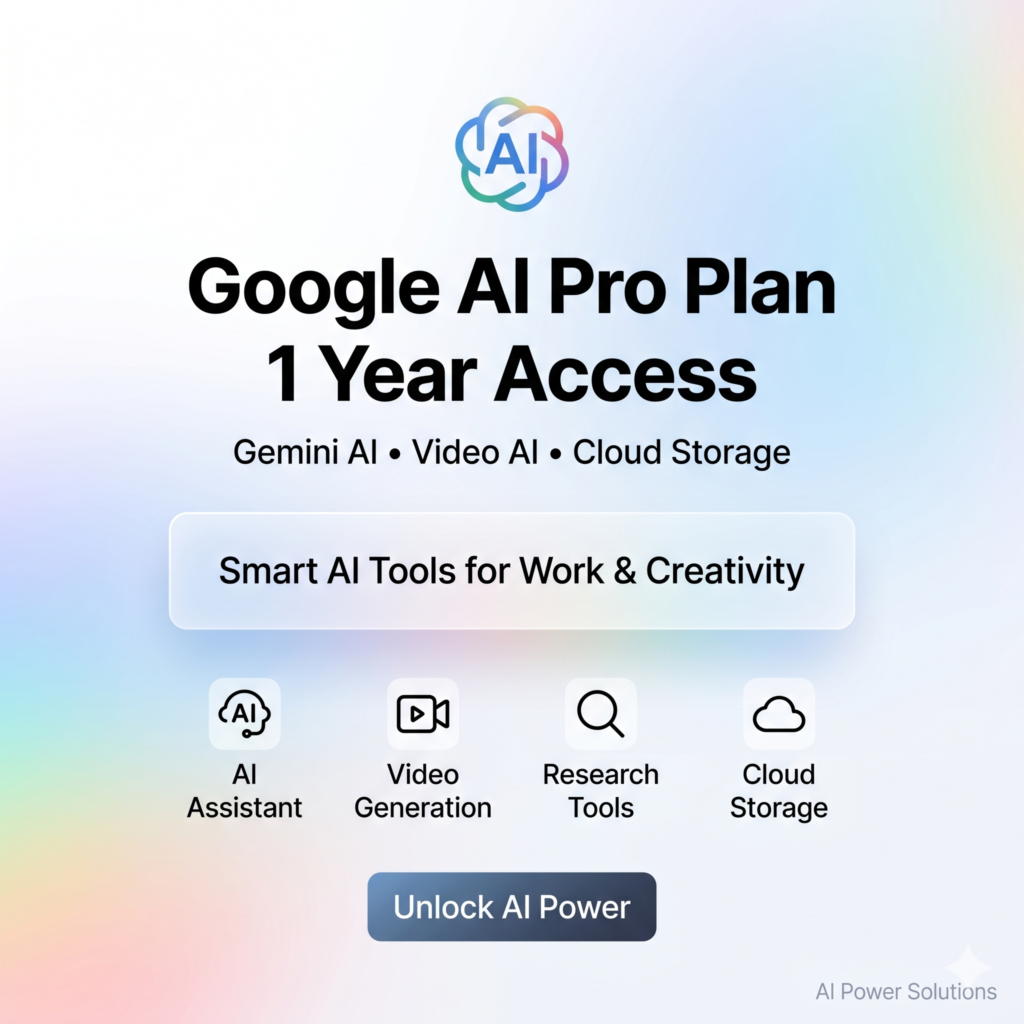 Google AI Pro Plan One Year | Gemini AI + 5TB Storage