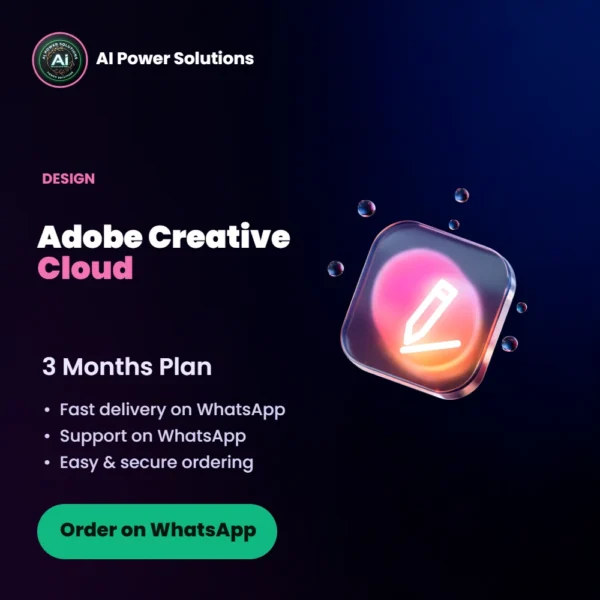 Adobe Creative Cloud – 3 Month Plan (Personal Email) – AI Power Solutions India