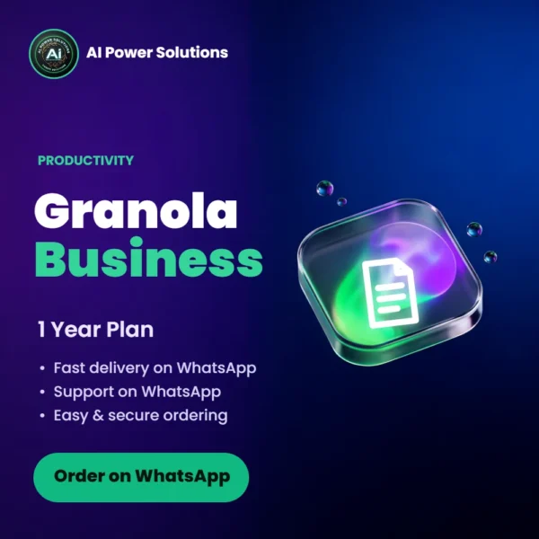 Granola – Business Plan (1 Year) – AI Power Solutions India