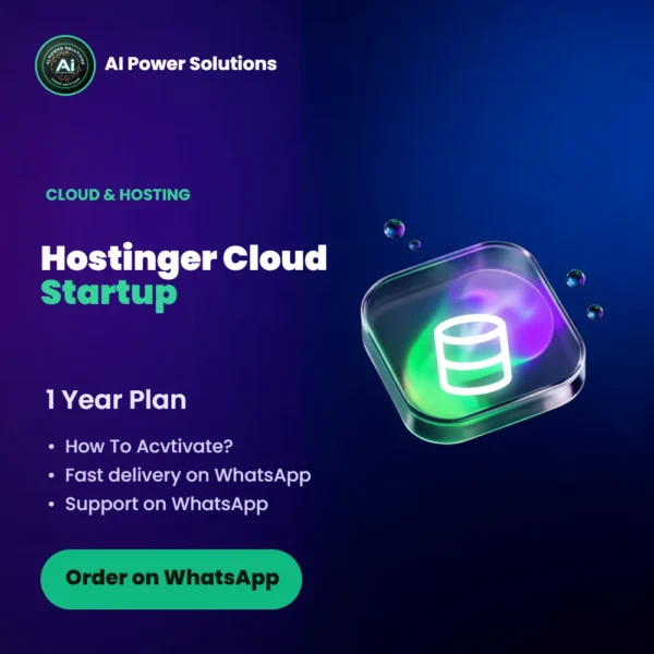 Hostinger cloud startup plan one year – AI Power Solutions India