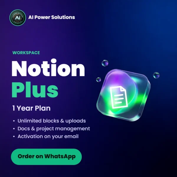 Notion Plus 1 Year Plan subscription in India – AI Power Solutions