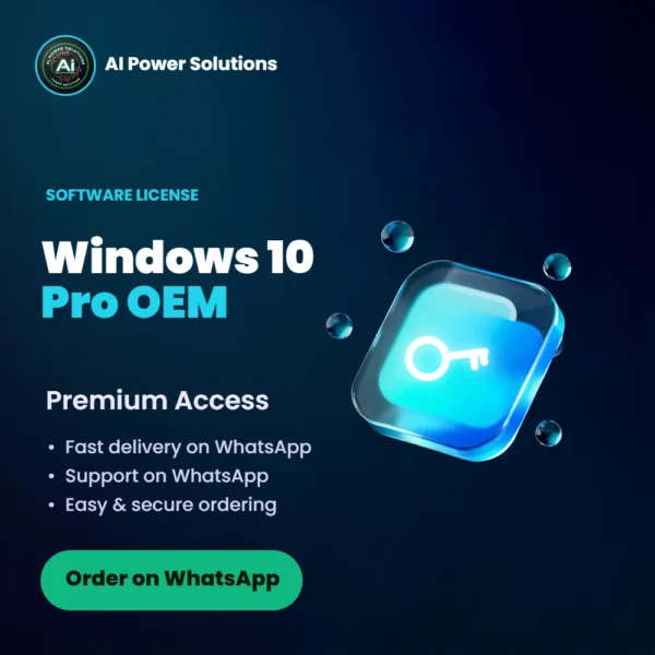 Windows 10 Pro OEM Key Online Activation – AI Power Solutions India